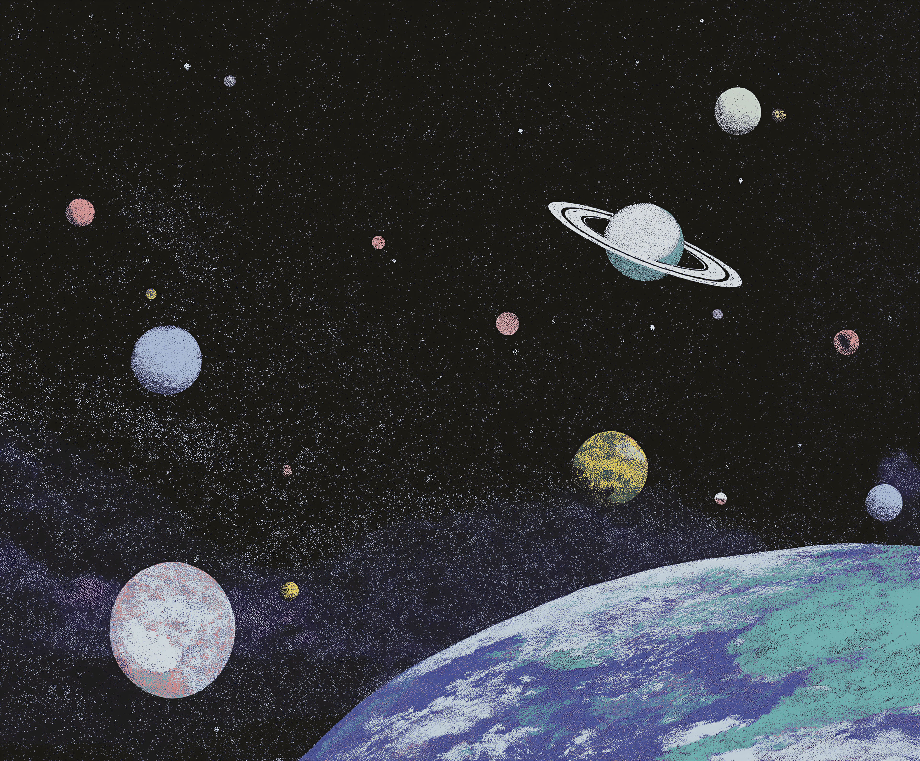 Cosmic planetary scene representing Open Insurance's universe of protection philosophy